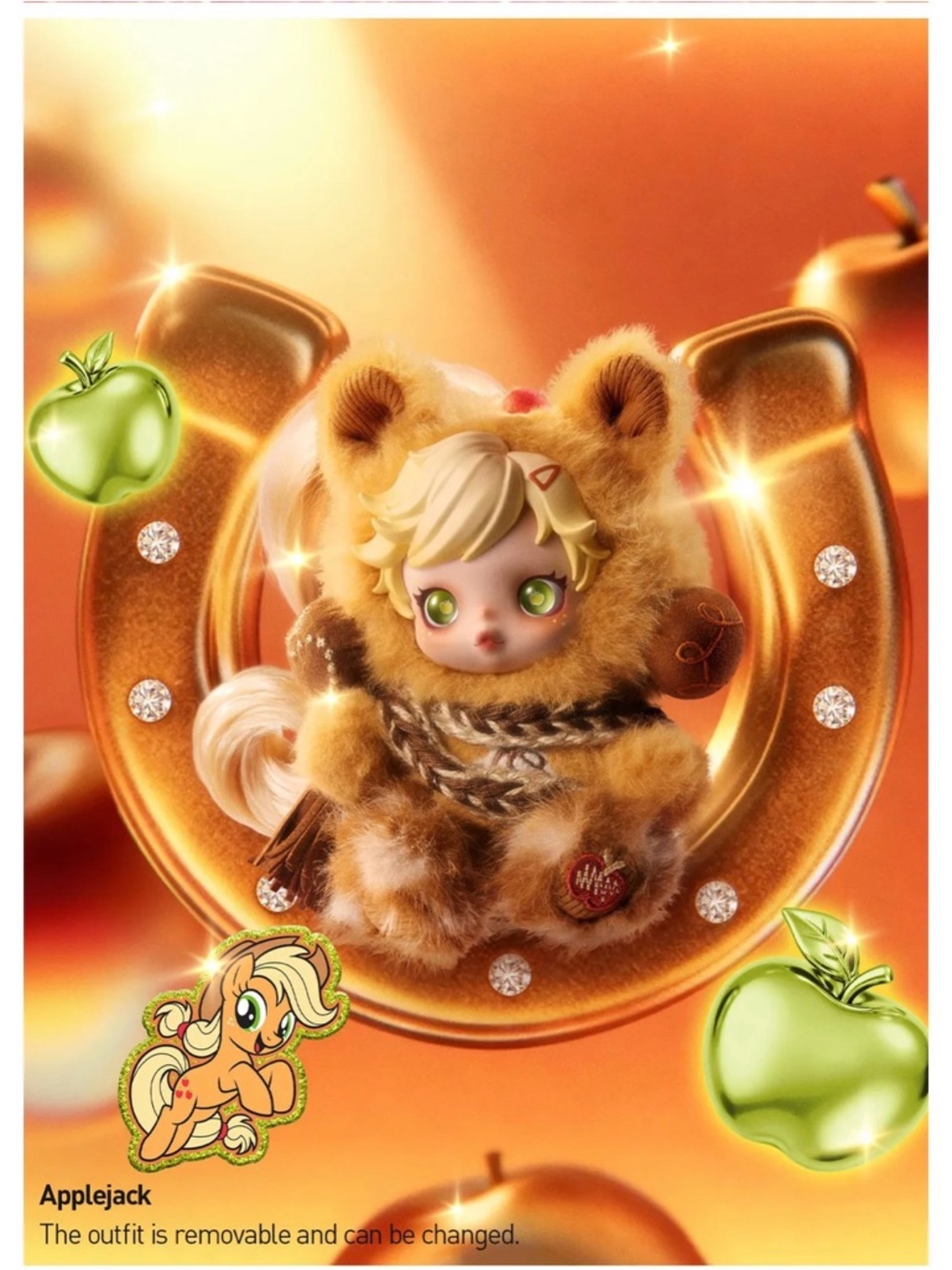 Applejack Plush-Inspired Collectible Doll in Golden Brown